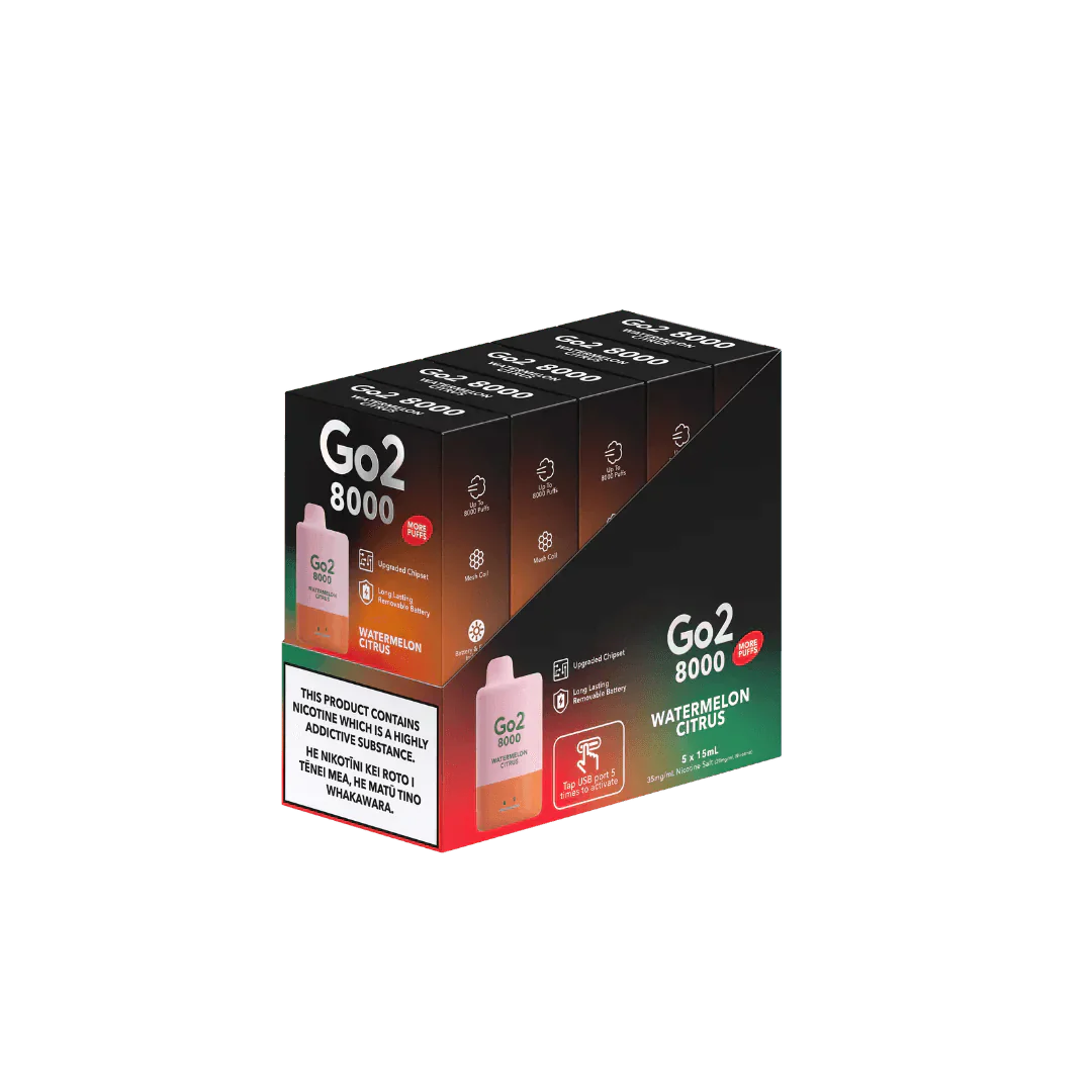 Go2 8000 Disposable Watermelon Citrus 35mg/mL - Simply Vape