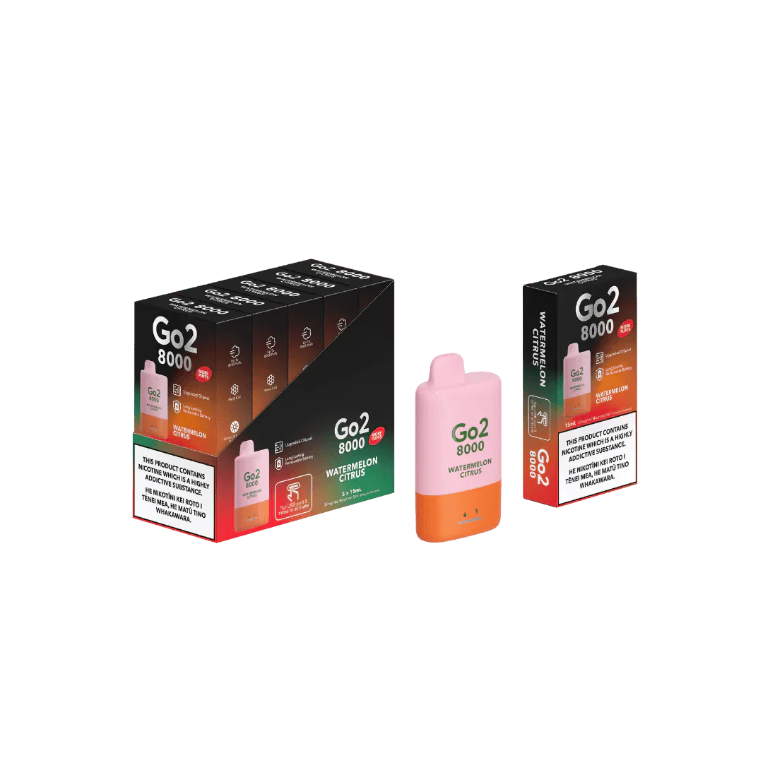 Go2 8000 Disposable Watermelon Citrus 35mg/mL - Simply Vape