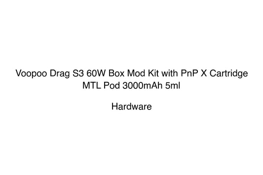Voopoo Drag S3 60W Box Mod Kit with PnP X Cartridge MTL Pod 3000mAh 5ml
