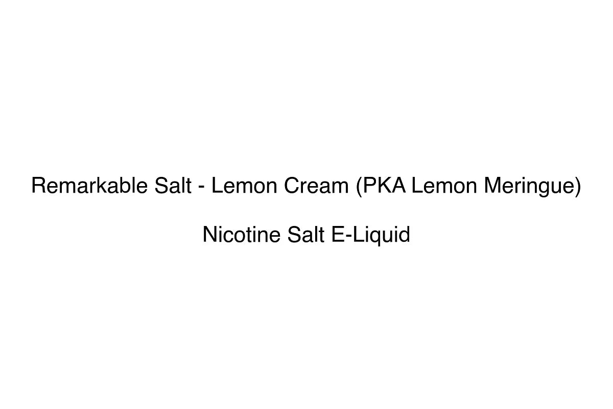 Remarkable Salt - Lemon Cream (PKA Lemon Meringue)